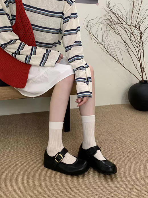 GZ韩系一字带复古小皮鞋(LH)(LD)-纪念日百货门店同款165245541 商品图4