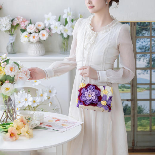 苏苏姐家牡丹花包手工DIY包包毛线团钩针编织5股牛奶棉材料包 商品图1