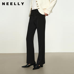 NEELLY纳俪商场同款秋季新款微喇修身西装裤女小个子时尚显瘦长裤N25084H04612