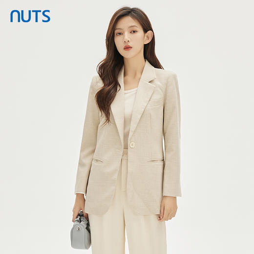 NUTS商场同款春秋季时尚通勤简约气质宽松显瘦西装外套女332041146 商品图2