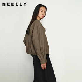 NEELLY纳俪商场同款秋季新款简约宽松短外套女通勤百搭上衣N25084C04587
