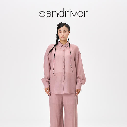 精纺羊绒宽松女衬衫  SJF97W316A 商品图0