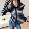 秦岚同款moco针织衫条纹衫开衫081404 商品缩略图2
