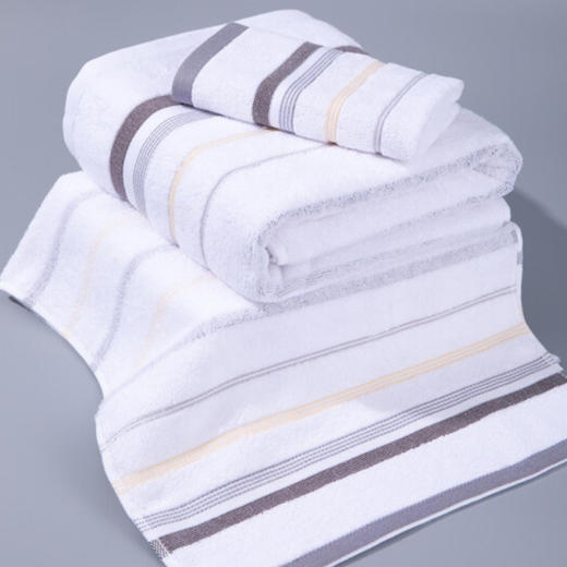 洁丽雅（Grace）毛巾家纺三件套 纯棉吸水舒适浴巾面巾方巾男女家用套装 浴巾*1毛巾*1方巾*1 灰色 商品图1