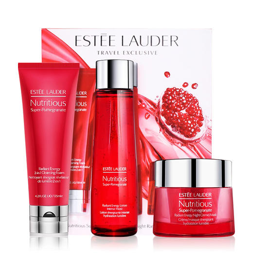 【双12嗨购节】【保税仓直发·全球购·蚂蚁链可扫码溯源】ESTEE LAUDER老版雅诗兰黛「原装礼盒」纯净三部曲新版红石榴三件套装精华水200ml+面霜50ml+洁面乳125ml【爆款专属】 商品图4