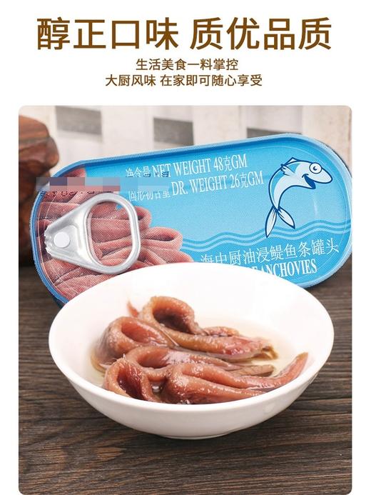 【中欧班列精选2盒】意大利原装进口海中厨鳀鱼条罐头油浸味 48g/盒SHRW 商品图5