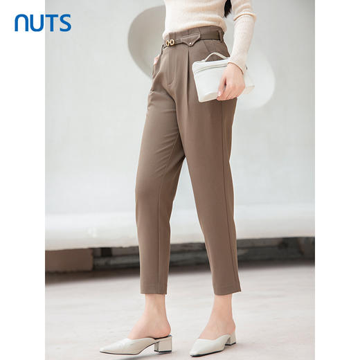 NUTS商场同款秋季宽松直筒显瘦纯色简约九分休闲裤女4390702A1 商品图1