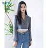 NUTS商场同款秋季灰色时尚通勤气质翻领短款西装外套女4330403A1 商品缩略图1