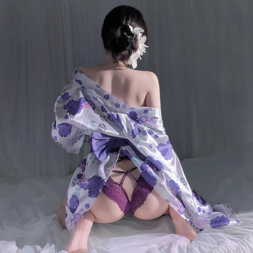 霏慕 樱花绘卷の诗意剪影和服ZY79 情趣内衣性感纯欲日式樱花和服火辣角色扮演睡衣情趣制服 商品图8