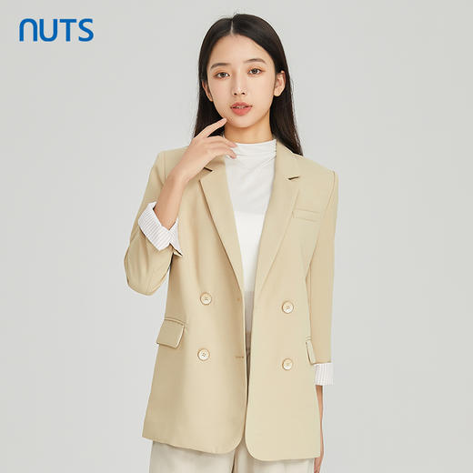 NUTS商场同款春秋季简约时尚通勤职场OL休闲西装外套女316048245B 商品图3