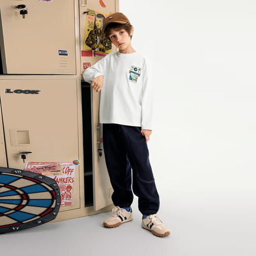 【MQD】【老爹裤】男大童秋季新品潮酷休闲分割设计牛仔裤 商品图3