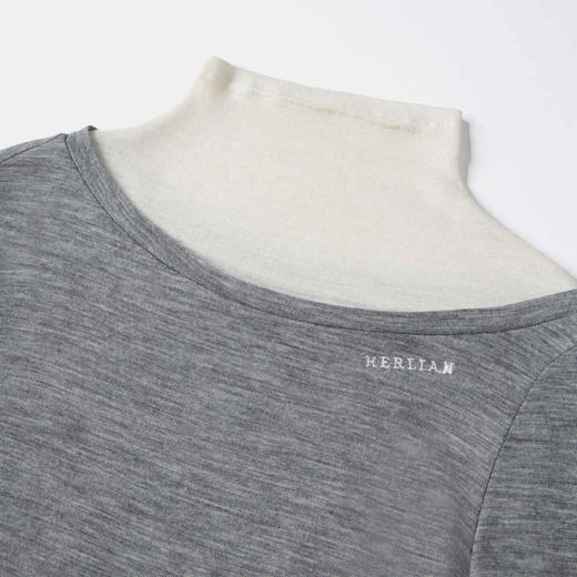 HERLIAN2025年秋季新品女士假两件拼色设计简约字母装饰打底衫 商品图3