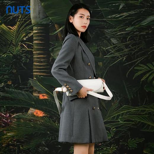 NUTS春秋季新款高级感气质高腰压褶短款西装连衣裙女412101020 商品图1