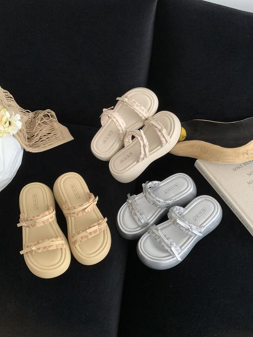 【GZ】无忧购“清仓大促”仙女风温柔百搭增高外穿沙滩一字拖凉鞋J802-6（截单后3-5天发货) 商品图1