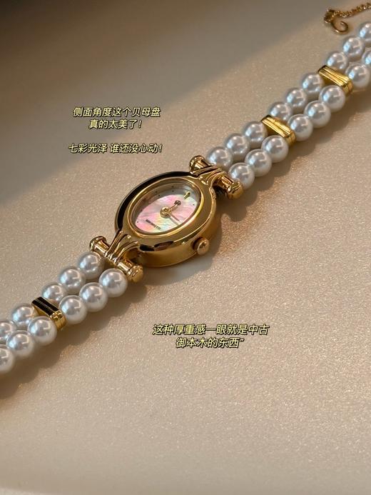 日本mikimot*o正品双链珍珠中古天然姆贝珍珠手表 商品图1