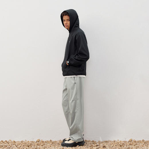 714street户外防泼水加绒连帽卫衣男2025秋季宽松落肩情侣款帽衫 商品图2