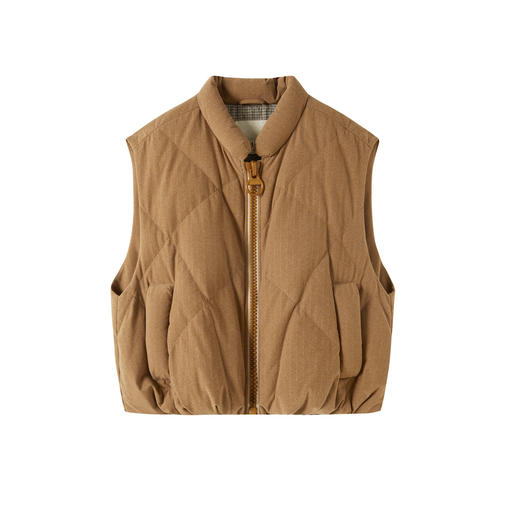 谜底羽绒马甲女2025秋新品微弹软糯苞形下摆鸭绒服百搭253MY1184 商品图4