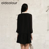 oldcolour夏季新款黑色高级设计感拼接宽松长袖连衣裙女P321008A1 商品缩略图4