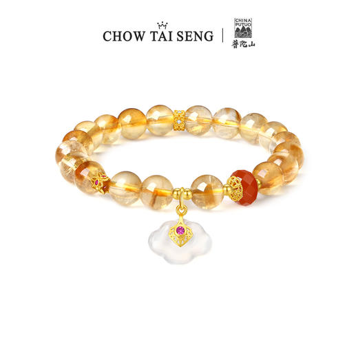 周大生如意普陀系列福来多宝黄水晶手串女款玛瑙国风手链银首饰七夕礼物送女生 商品图8