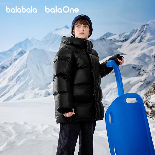 巴拉巴拉balaOne儿童羽绒服女童鹅绒加厚冬中长款男童上衣2025新 商品图2