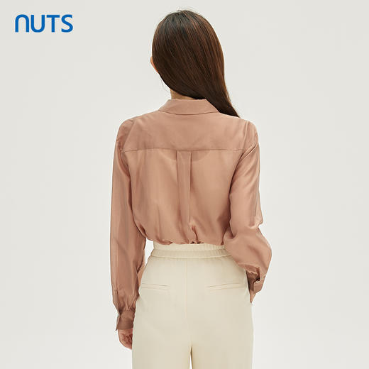 NUTS商场同款秋时尚气质通勤风轻薄设计感门襟长袖衬衫女331011051 商品图4