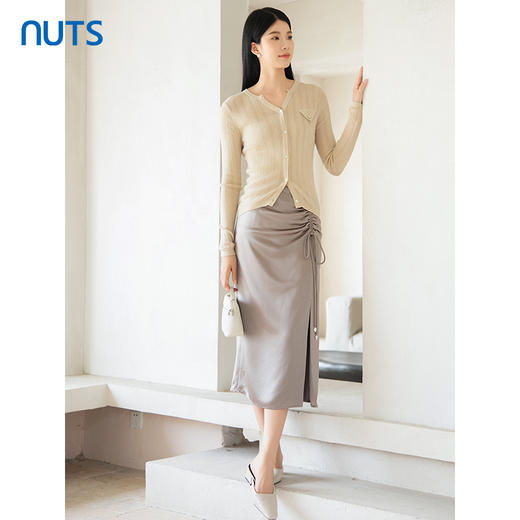 NUTS商场同款春秋款V领保暖气质温柔毛织短外套女4320505A1 商品图2