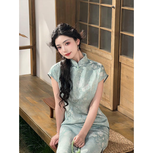 A3893新中式【疏棠】日常新中式绝美复古旗袍女夏改良年轻款显白连衣裙 商品图0