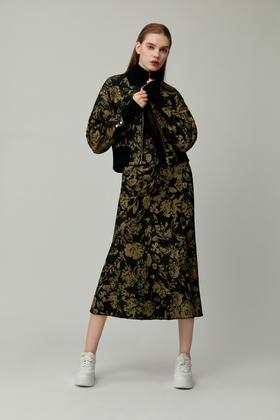 SAFICOO 时尚休闲 高腰烫金工艺设计夹克外套