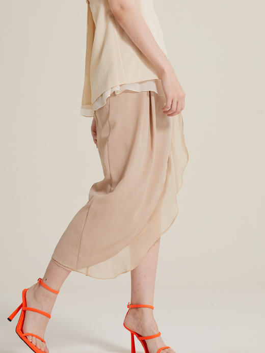 斜裁不对称垂坠花苞半裙 商品图4