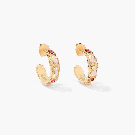 订购8周到｜Aurélie Bidermann-ATALIDE-石榴石 粉红蛋白石 镀金耳环［法国设计师] 商品图0