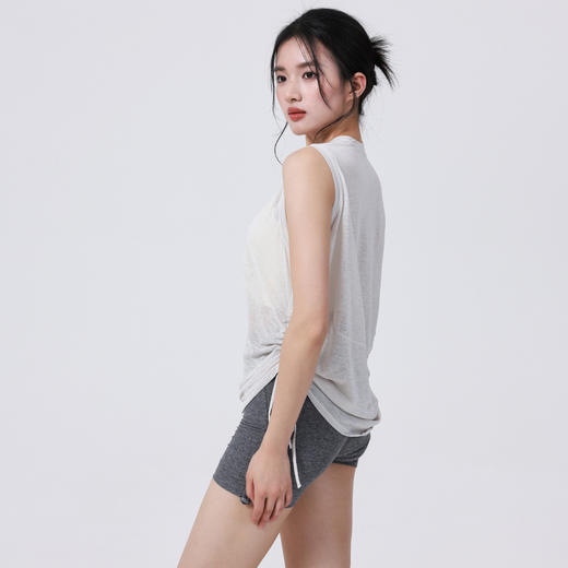 跃牌（呗咪纷纷系列）夏季抽绳显瘦罩衫女健身凉感宽松网纱透气无袖运动背心瑜伽服上衣BX6403 商品图2
