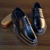 新款男士圆头三接/布洛克内增高雕花德比皮鞋  四款两色可选 商品缩略图7