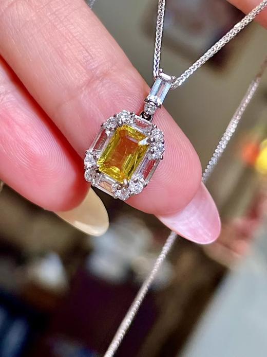 1.1ct刻面黄蓝宝石吊坠 商品图2