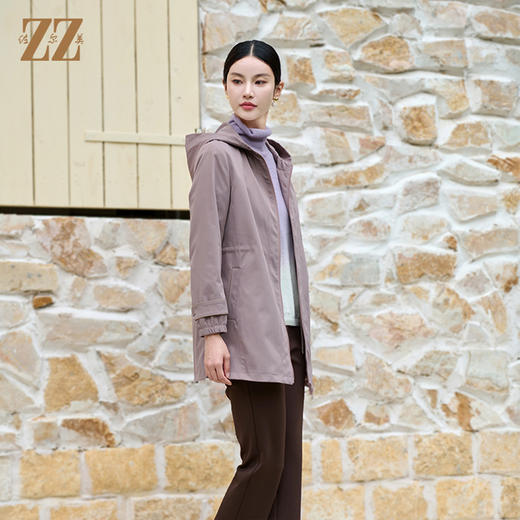 佐尔美时尚气质简约百搭连帽中长款风衣女M43FZ05 商品图2