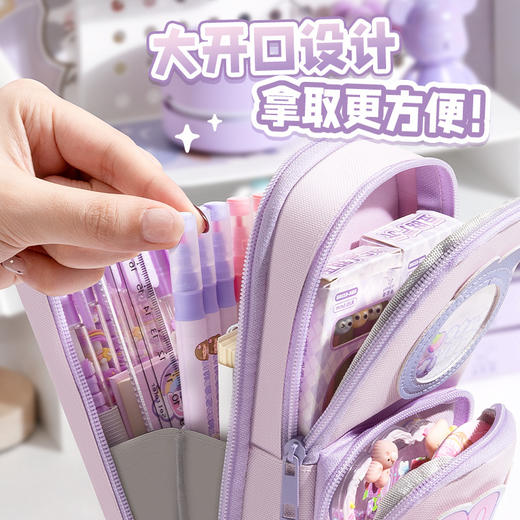 【卡皮巴拉笔袋，多格超大容量！】创意卡通书包笔袋 大容量小众铅笔袋 耐脏儿童小学生文具盒 卡皮巴拉创意文具盒，6层12格超大容量，镭射亮片+耐磨设计，小学生都爱！🎒 商品图3