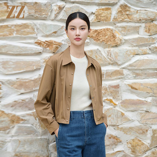 佐尔美早秋盐系通勤神装｜短款卡其外套女M43SY11 商品图0