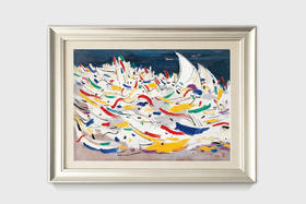 吴冠中|《印尼舟群》—— 综合版（油画）