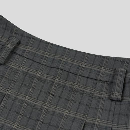 GOODBAI 高腰百褶侧腰拉链格纹短裙 商品图3