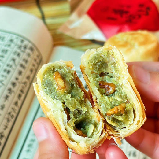 皮酥陷多 香而不腻 | 普陀山净素古法手工月饼 舟山海苔/黑芝麻核桃/精制红豆 中式茶点点心 250g/盒 商品图10