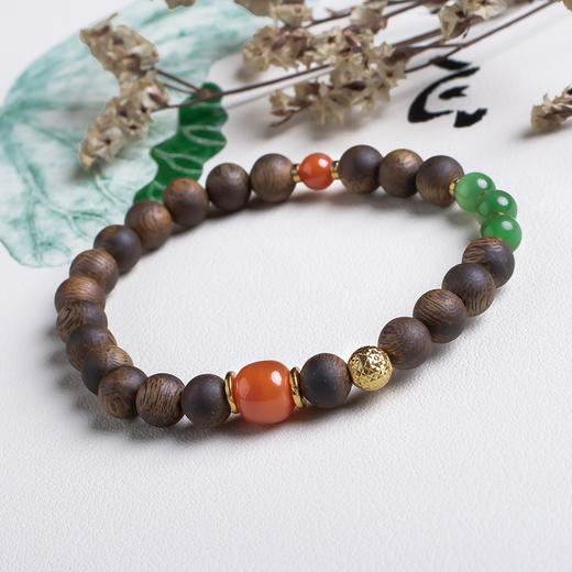 xy0533沉香+南红碧玉手串 商品图2