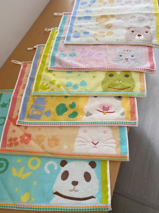 松植屋超萌卡通方巾6条组合儿童卡通面巾洗脸巾34*34cm 商品图1