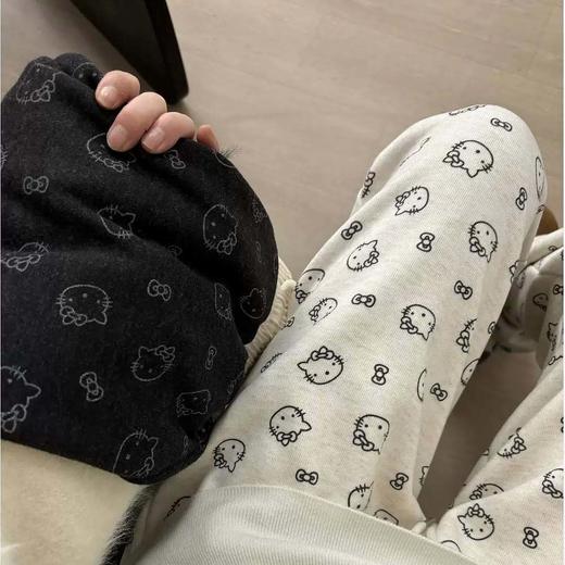 【女童秋款印花阔腿裤】巴比童装儿童外穿蝴蝶结打底裤子宝宝弹力直筒休闲长裤★ 商品图1