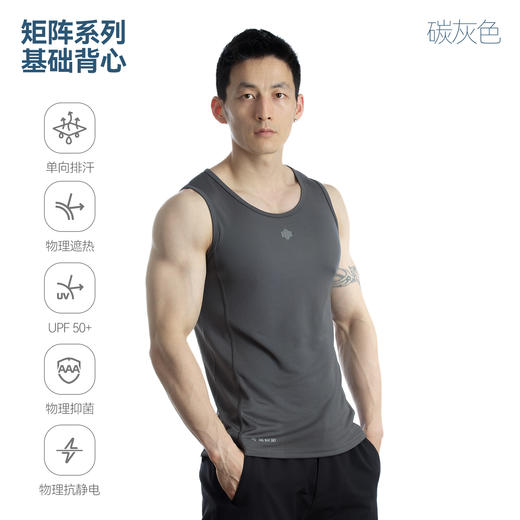 单导背心男健身户外运动透气汗衫修身速干打底衫跑步排汗无袖T恤 商品图1