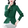 新中式缎面立领长袖衬衫女2025秋季新款高端刺绣衬衣减龄收腰上衣 商品缩略图4