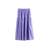 绽放旅行女装488朵/竹节肌理棉抽皱松紧腰半身中长裙半身裙女秋季 商品缩略图4