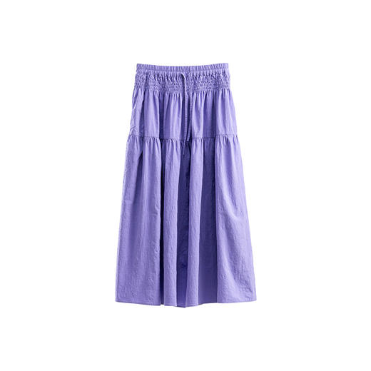 绽放旅行女装488朵/竹节肌理棉抽皱松紧腰半身中长裙半身裙女秋季 商品图4