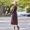 【预售3天】长袖碎花连衣裙秋季2025新款女装气质遮肚子减龄棉麻复古裙子 商品缩略图3
