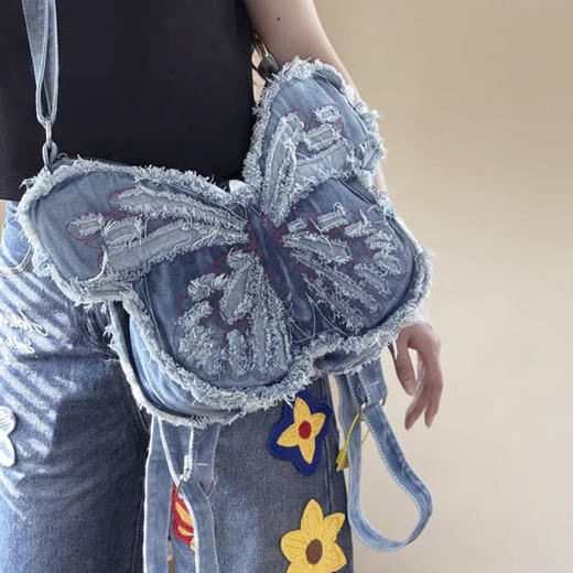 裁缝学苑AH52韩系ins牛仔单肩斜挎托特包纸样蝴蝶包双肩背包样板图纸 商品图3