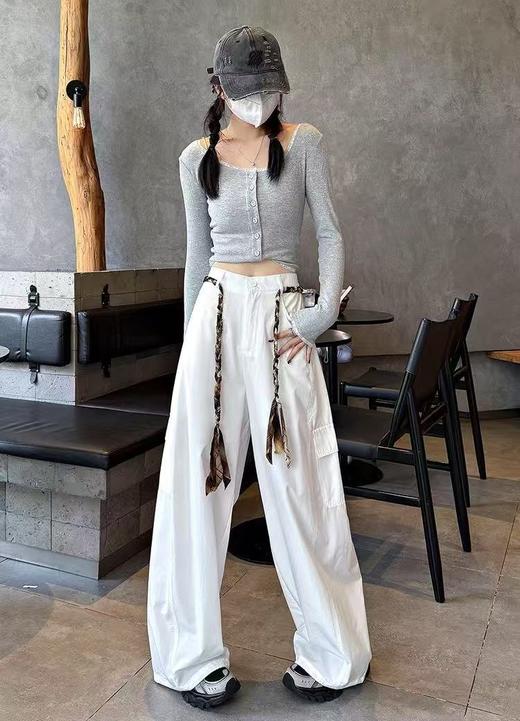 【YW】无忧购韩系弛感辣妹户外休闲编织腰带阔腿裤12574（截单后3-5天发货) 商品图8