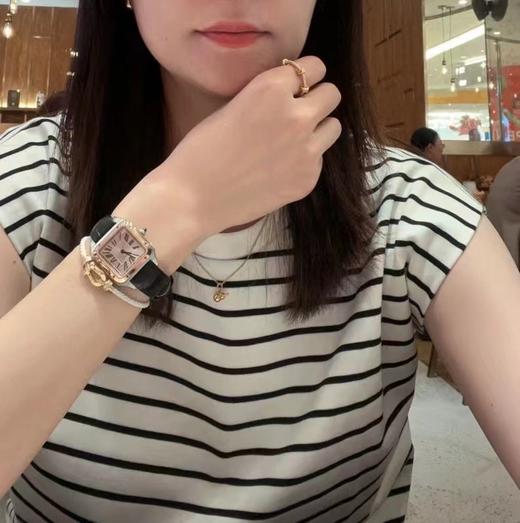 卡地亚 山度士系列 石英机芯 30米防水 女表 瑞表 38*27.5mm 鳄鱼皮表带（SP） 商品图7